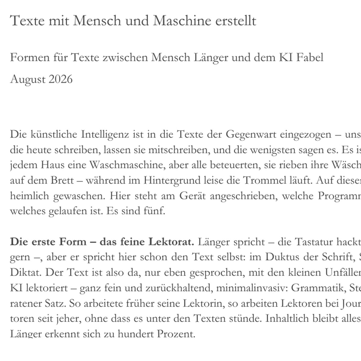 Texte mit Mensch und Maschine erstellt