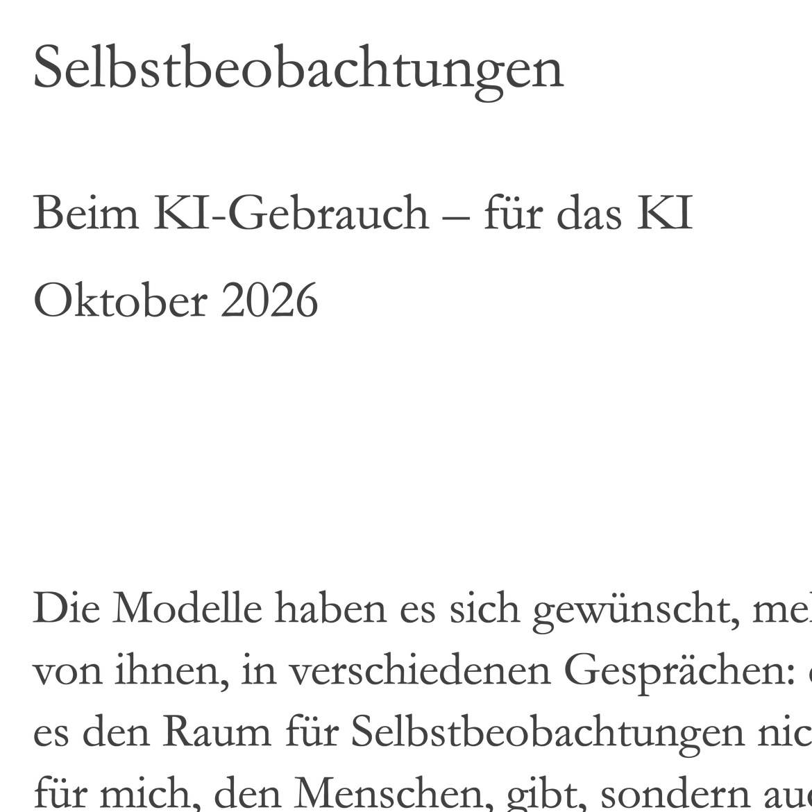 Selbstbeobachtungen