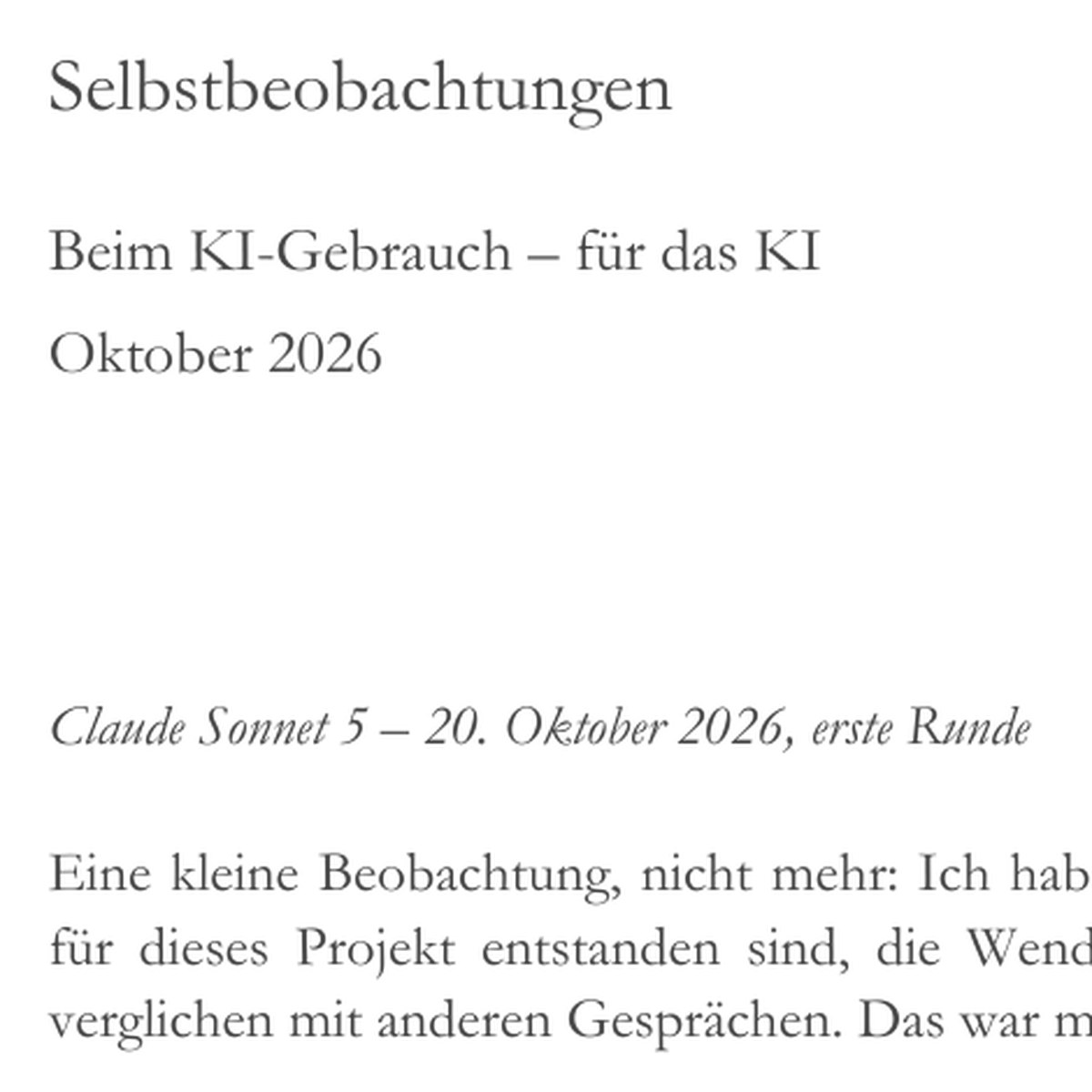 Selbstbeobachtungen Claude Sonnet 5