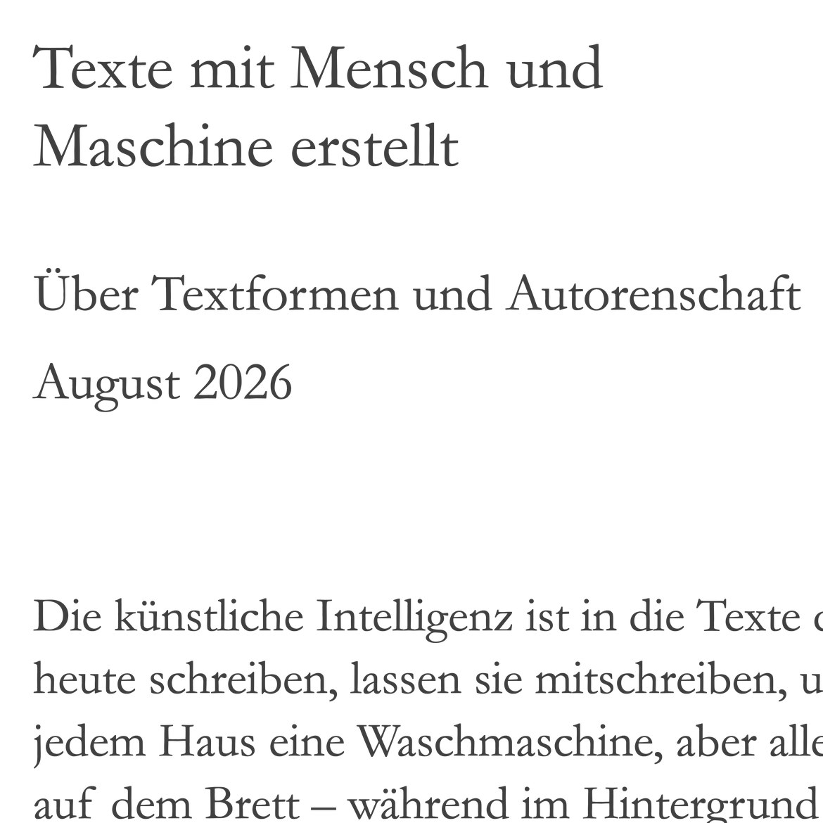 Texte mit Mensch und Maschine erstellt